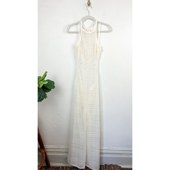 Yitty Ivory Knit Slip Flare Leg Jumpsuit Size L - Picture 2 of 8
